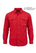 Camisa pescador outdoor - color rojo cereza Mja