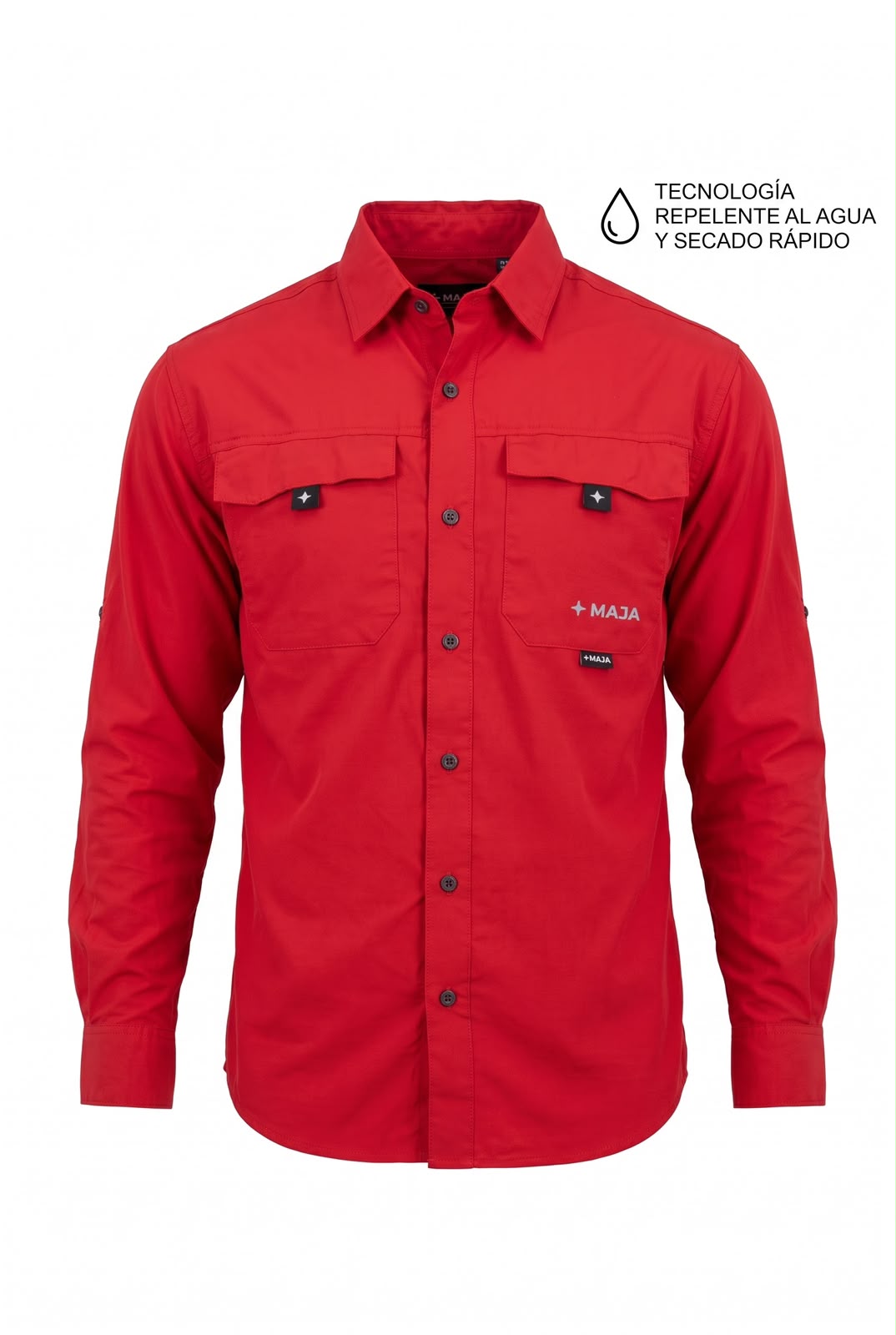 Camisa pescador outdoor - color rojo cereza Mja