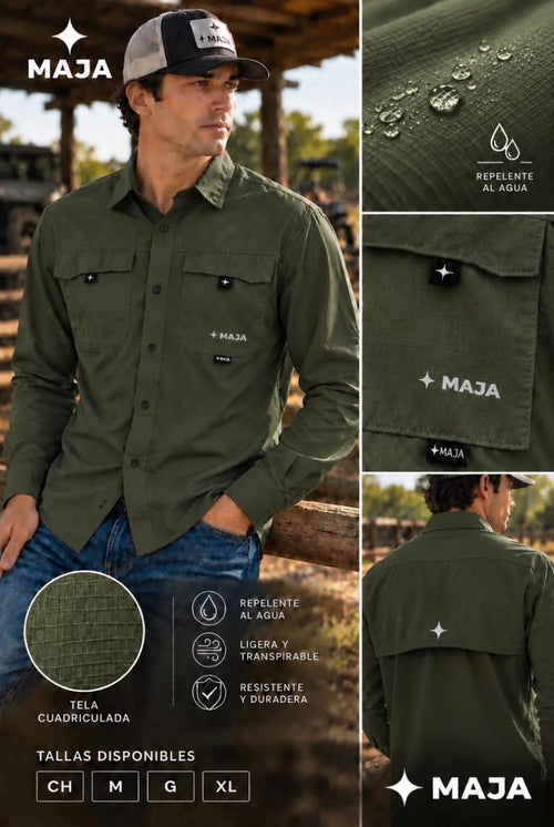 Camisa pescador outdoor -  Color verde Mja